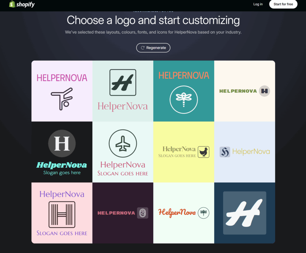 Shopify Logo Options