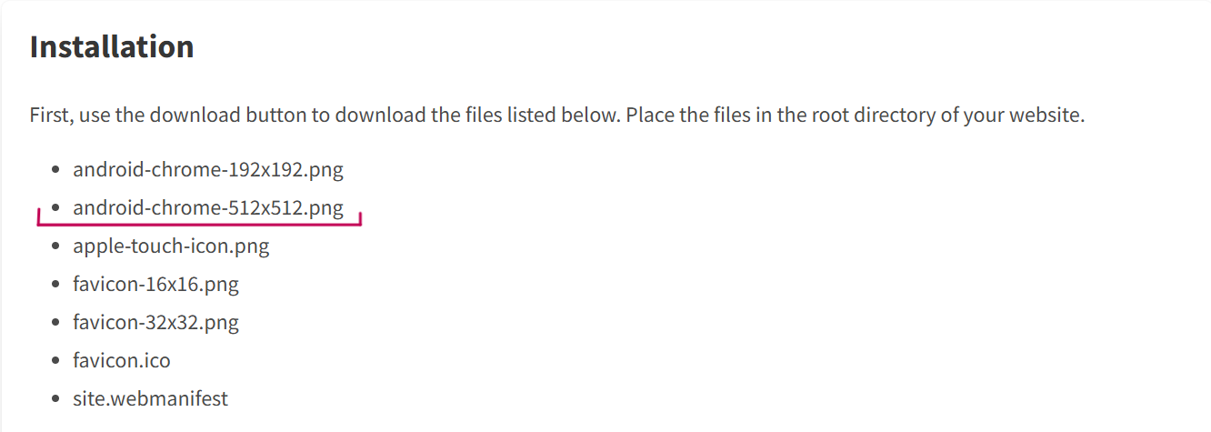 Favicon correct size