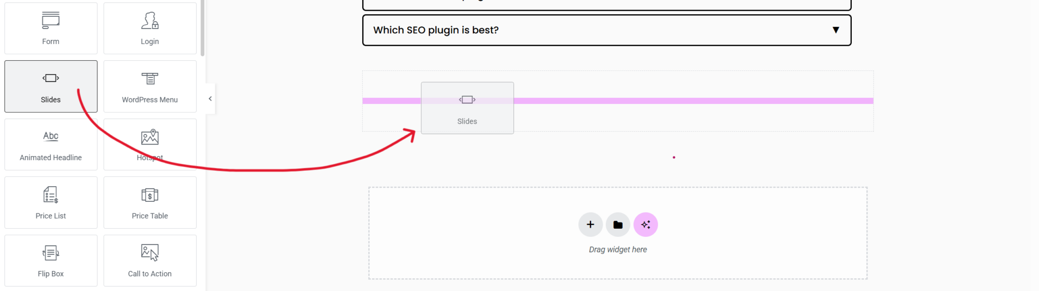 Elementor Drag and Drop