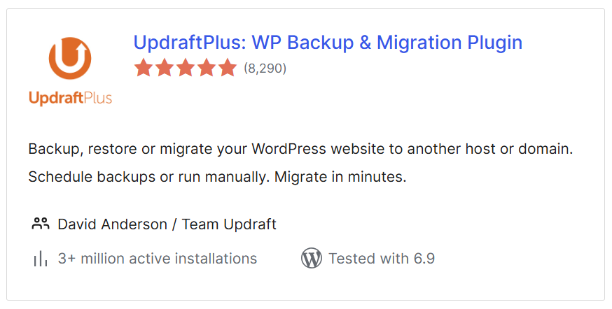 UpdraftPlus WP Backup