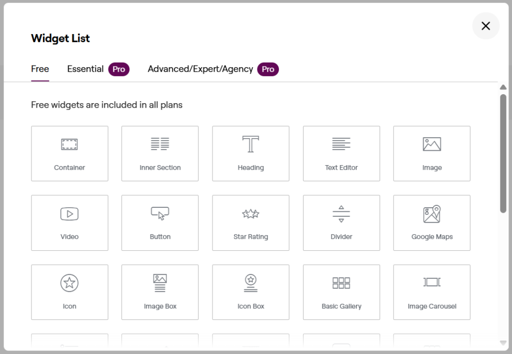 Elementor Free Widgets