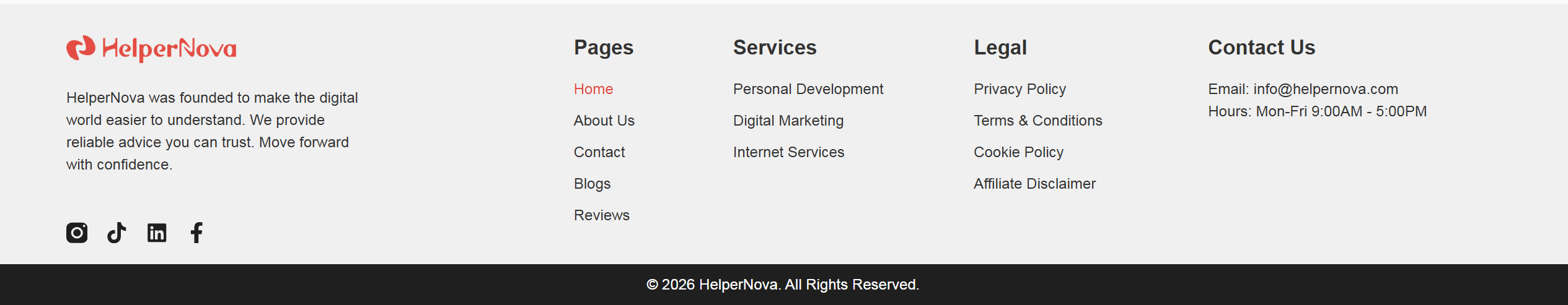 Legal Docs at Footer