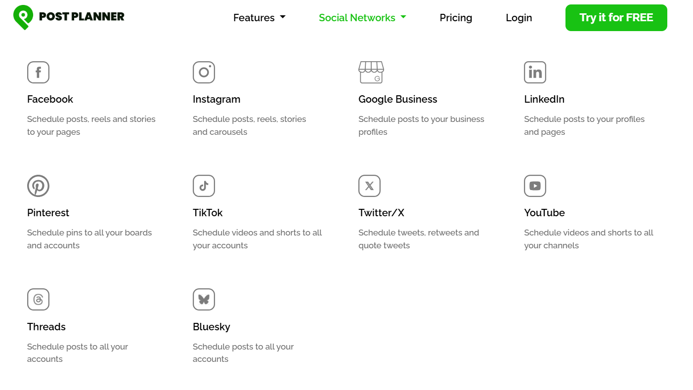 Post Planner Social Netrowks