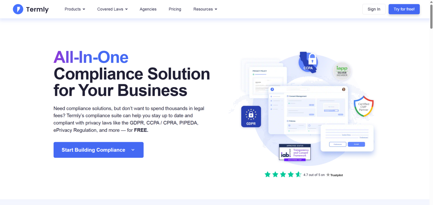 Termly Legal Documents for Website